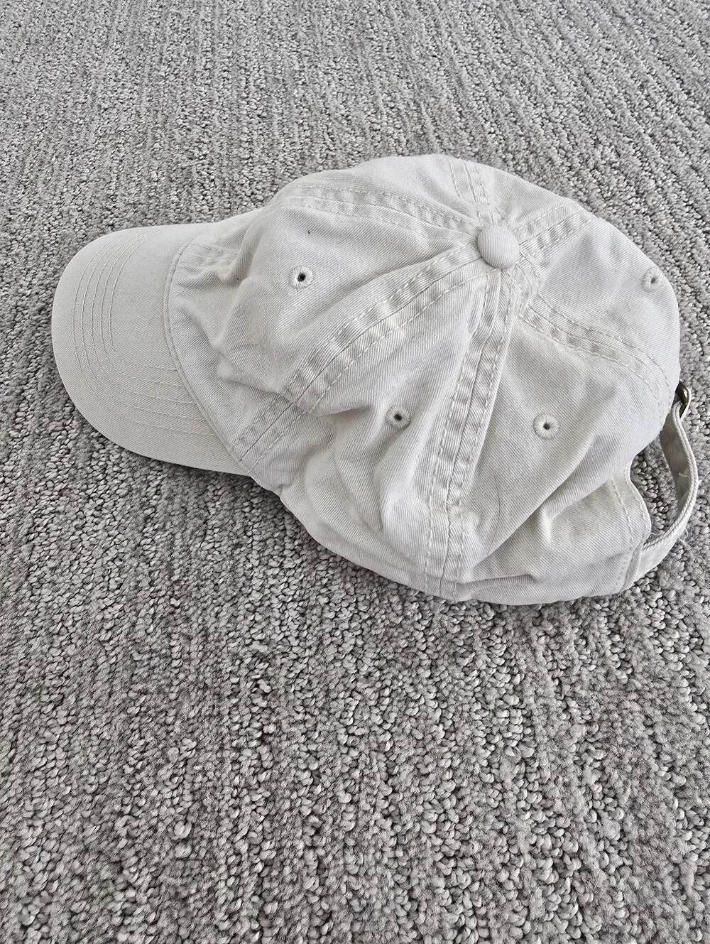 Womens 100% Cotton Canvas Baseball Cap Adjustable Cream Beige Color